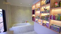 <p>Shireen membuat kamar mandi Shafiyyah jauh lebih besar karena ruangannya jauh lebih luas, Bunda. Sehingga Adam dan Hawwa bisa mandi di kamar Shaffiyah. (Foto: YouTube The Sungkars)</p>