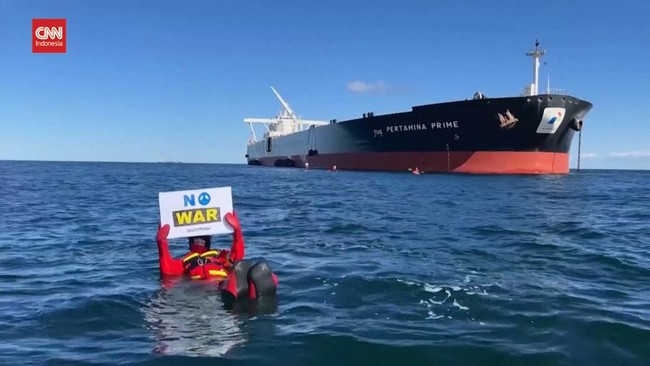 Kapal PT Pertamina (Persero) yang dicegat Greenpeace di Frederikshavn, Denmark, disebut tak membawa minyak dari Rusia.