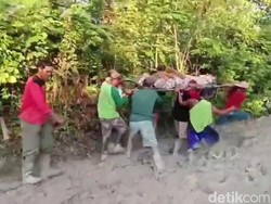 Video Warga Pikul Jenazah Lewat Jalan Berlumpur Sejauh 8 Km di Jombang