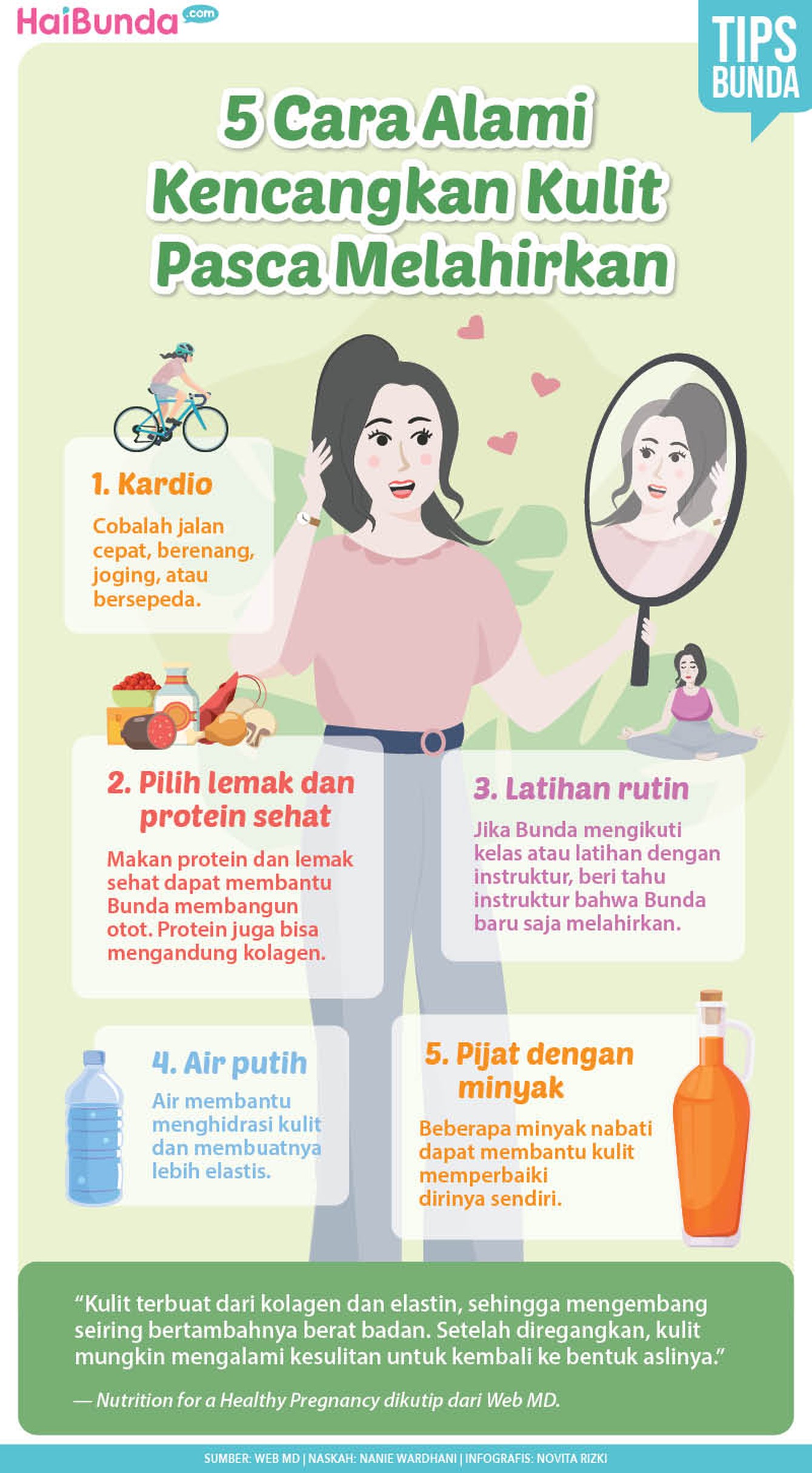 Infografis kehamilan 5 Cara Alami Kencangkan Kulit Pasca Melahirkan