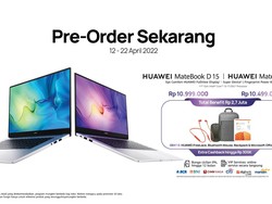 HUAWEI Rilis MateBook D14 & D15, Laptop Keren buat Produktivitas Cepat