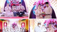 <p>Acara tasyakuran 7 Bulanan berlangsung sederhana. Uut mendekorasi ruang acara serba pink dengan hiasan bunga besar di tengah ruangan. (Foto: Instagram @uutpermatasari)</p>