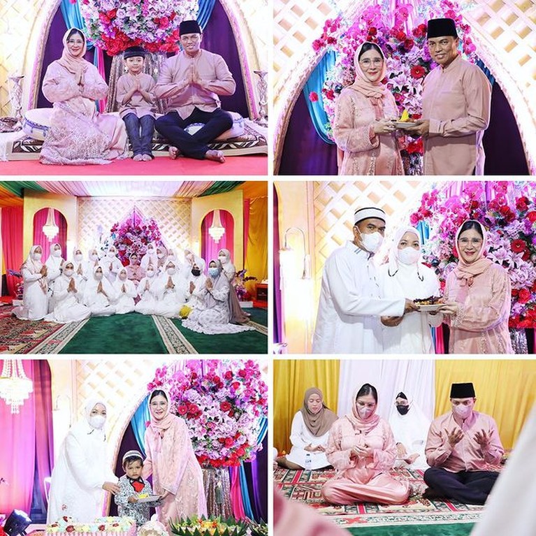 Uut Permatasari Momen tasyakuran 7 bulanan sekaligus perayaan ulang tahun yang ke 40