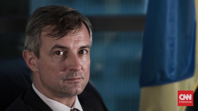 Duta Besar Ukraina, Vasyl Hamianin, blak-blakan soal kondisi Rusia di Ukraina tepat satu tahun invasi pasukan Kremlin, Jumat (24/2).
