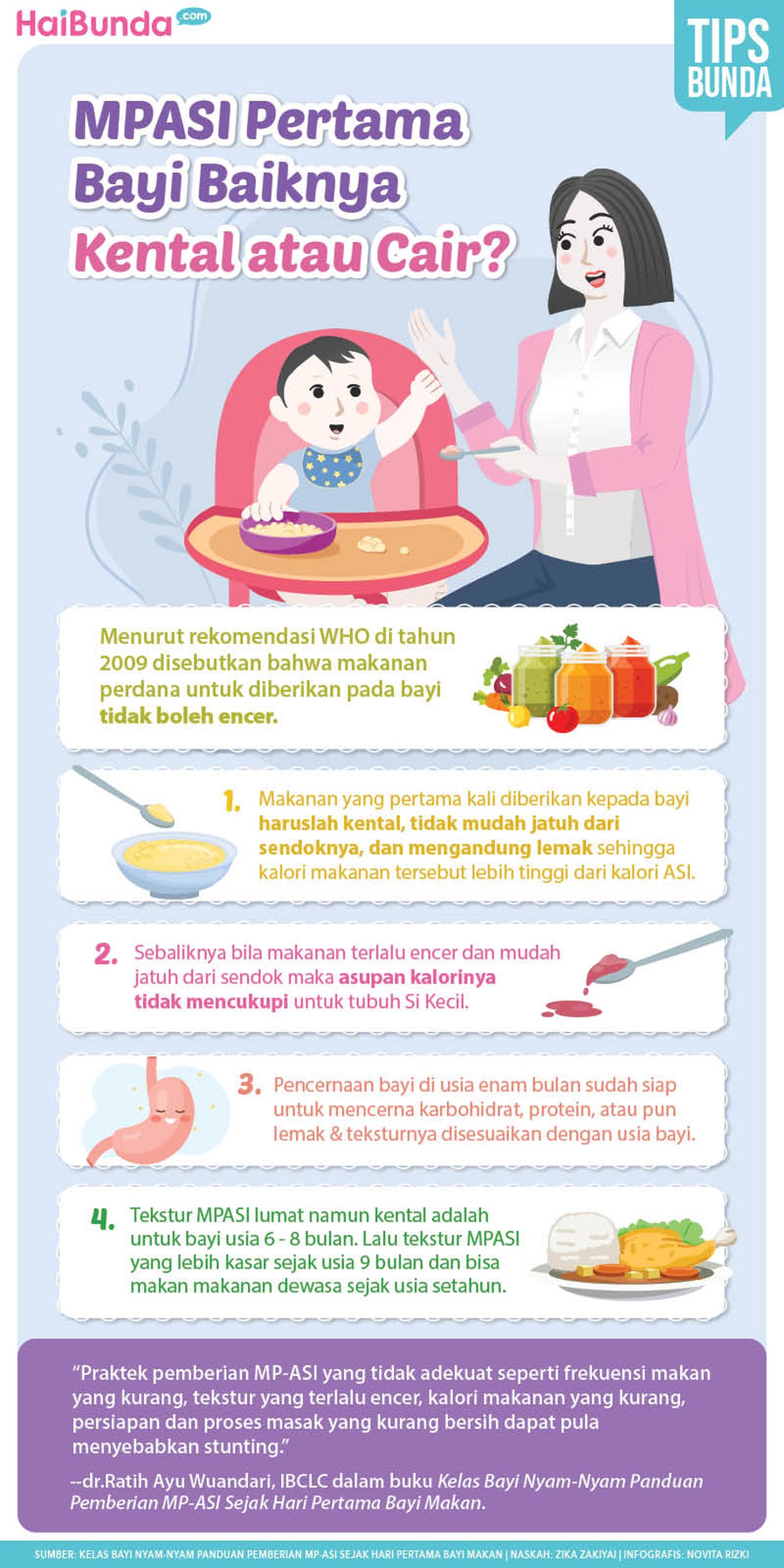 Infografis MPASI Pertama Bayi Baiknya Kental atau Cair?