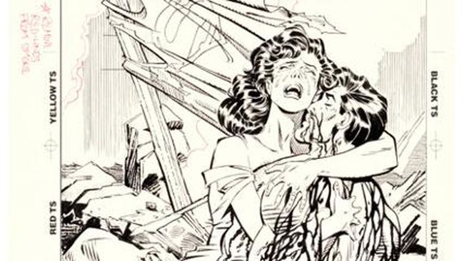 Karya seni asli dari peristiwa ikonis komik DC, The Death of Superman, terjual hingga US$513 ribu atau setara Rp7,3 miliar.