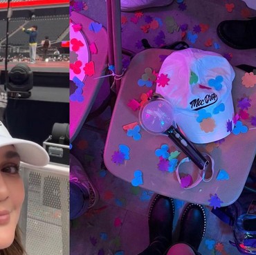 9 Potret Luna Maya Nonton Konser BTS di Las Vegas yang Bikin Iri