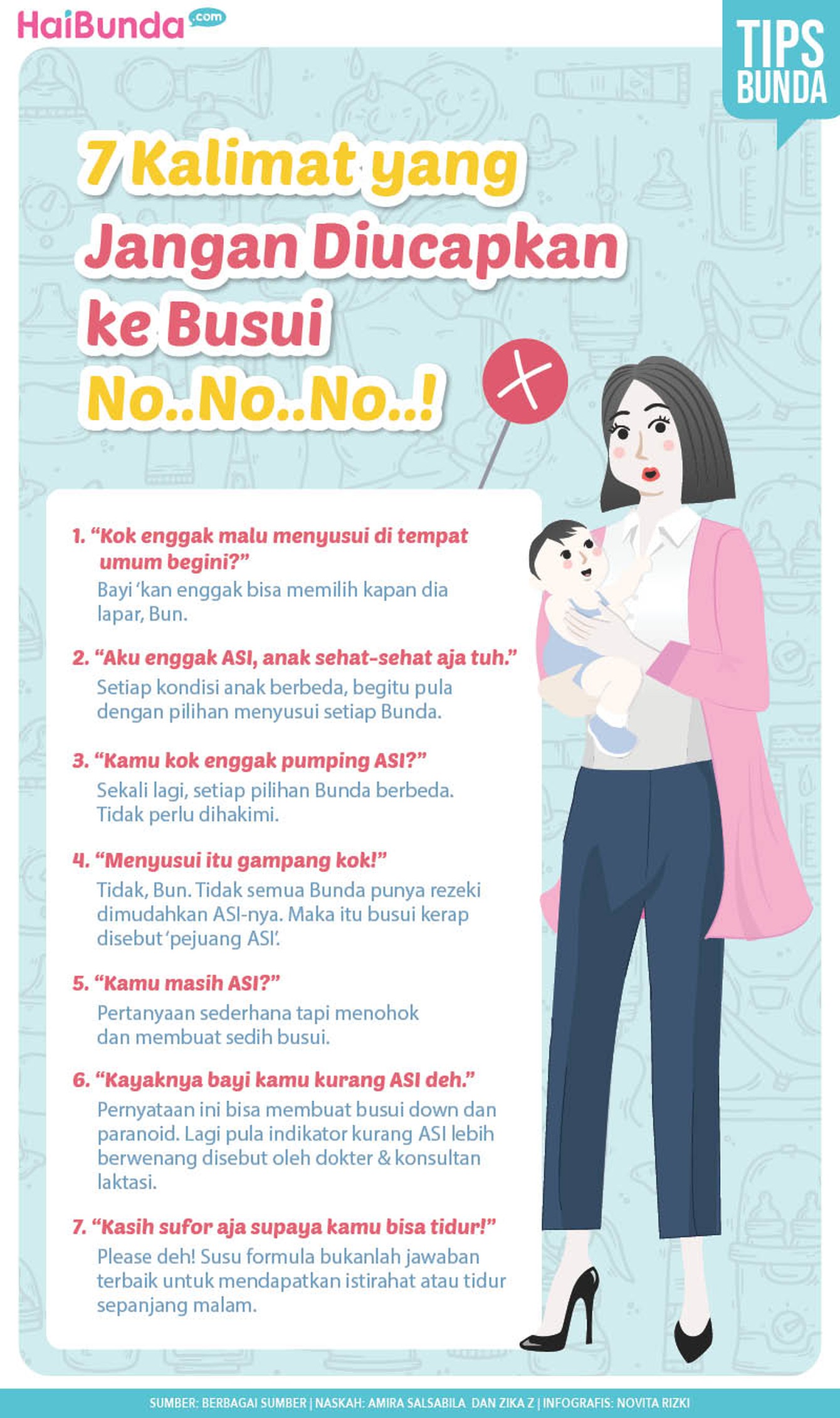 infografis menyusui Ucapan yang menyakiti ibu menyusui