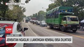 VIDEO: Jembatan Ngaglik 1 Lamongan Kembali Bisa Dilintasi
