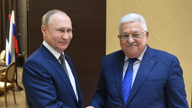 Konflik Palestina-Israel Memanas, Presiden Palestina Bertemu Putin di Rusia