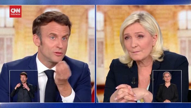 VIDEO: Debat Capres Prancis, Macron Mentahkan Ide Larang Hijab