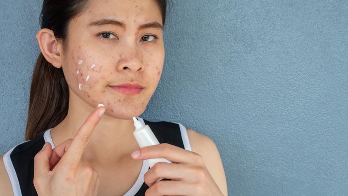 Conceptual of problems on woman skin.