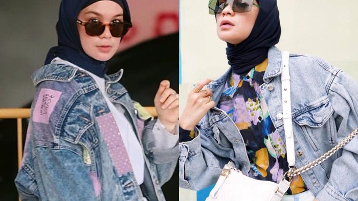 Contek Mix And Match Busana Hijab dengan Jaket Jeans ala Selebriti Indonesia
