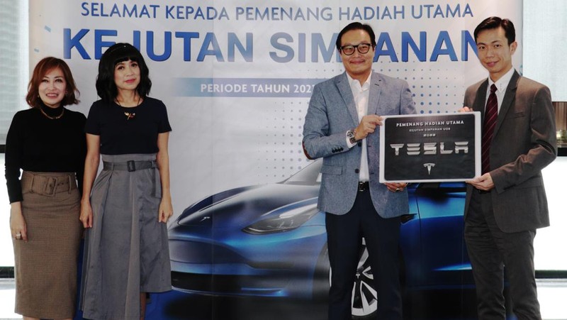 Kejutan Simpanan 2.0, baru saja berakhir dengan diserahkannya hadiah utama sebuah mobil listrik Tesla model 3.