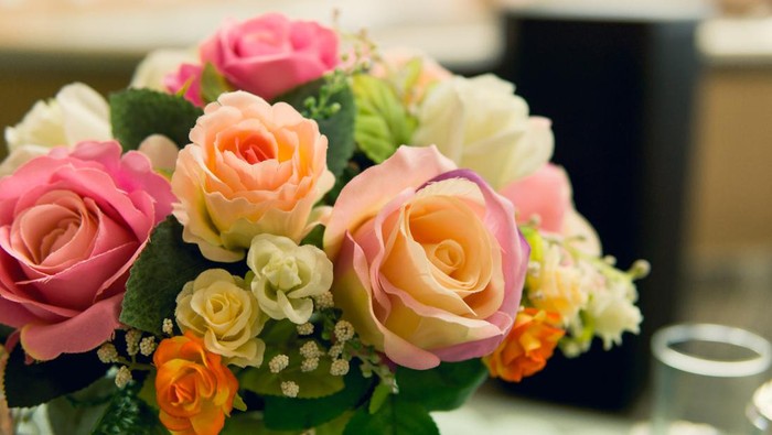 Beautiful plastic rose flower background