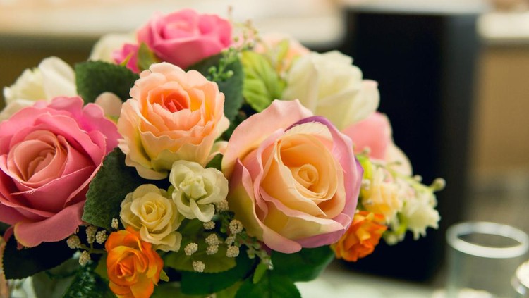 Beautiful plastic rose flower background