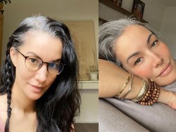 8 Potret Terbaru Nadya Hutagalung Tampil Percaya Diri Pamer Rambut Beruban