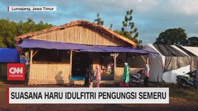 VIDEO: Suasana Haru Idul Fitri di Pengungsian Erupsi Gunung Semeru