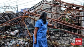 FOTO: Puing-puing Sisa Kebakaran Pasar Kemiri Depok
