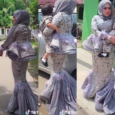 Heboh Baju Lebaran ala Mermaid, Diledek Bisa Bersihkan Kotoran Ayam di Jalan