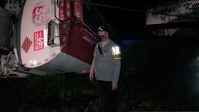 Truk BBM Terguling di Jalur Arus Balik Sukabumi-Cianjur