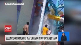 VIDEO: Seluncuran Ambruk, Water Park Ditutup Sementara