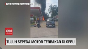VIDEO: Tujuh Sepeda Motor Terbakar di SPBU