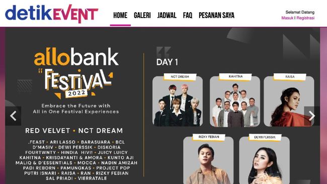 detikEvent meminta maaf atas kesulitan yang dialami penggemar ketika hendak membeli tiket Allo Bank Festival 2022 pada Selasa (17/5).