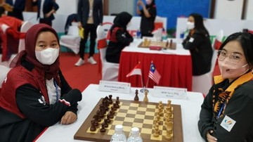 Tim catur rapid putri Indonesia berhasil meraih medali emas SEA Games 2021 (2022) Hanoi, Vietnam, Kamis (19/5).