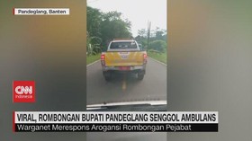 VIDEO: Rombongan Bupati Pandeglang Senggol Ambulan Viral
