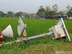 Ambruk, Alat Perangkap Wereng di Cawas Klaten Kini Mangkrak
