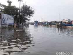 Permukiman Pelabuhan Tanjung Emas Diterjang Rob Diduga karena Tanggul Jebol