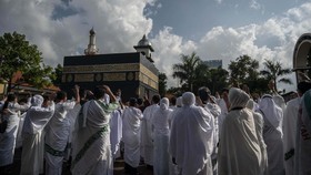 FOTO: Manasik Sebelum Berangkat Haji Perdana Era Pandemi Covid