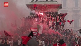 VIDEO: Kota Milan Merah 'Membara' Rayakan Juara Liga Italia