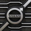 The Volvo logo is seen in truck for sale in Linden, New Jersey, U.S., May 23, 2022. REUTERS/Andrew Kelly