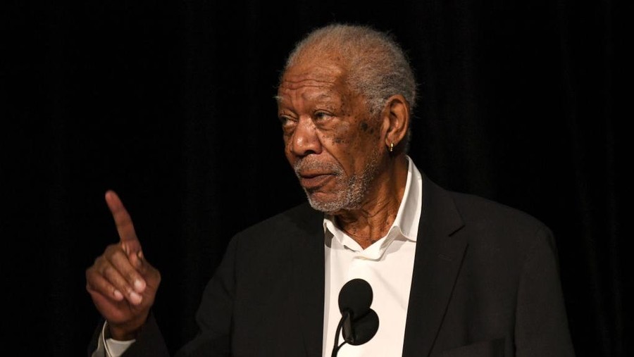 BEVERLY HILLS, CALIFORNIA - MARCH 11: Morgan Freeman presents onstage at the AFI Awards Luncheon at Beverly Wilshire, A Four Seasons Hotel on March 11, 2022 in Beverly Hills, California. (Photo by Michael Kovac/Getty Images for AFI)