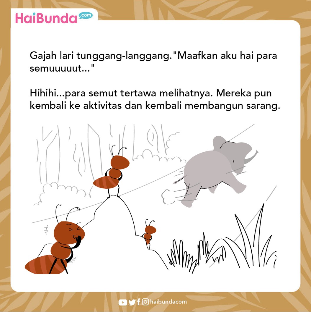 Cerita Nusantara Semut Cerdas & Gajah yang Sombong