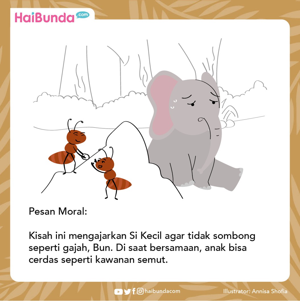 Cerita Nusantara Semut Cerdas & Gajah yang Sombong