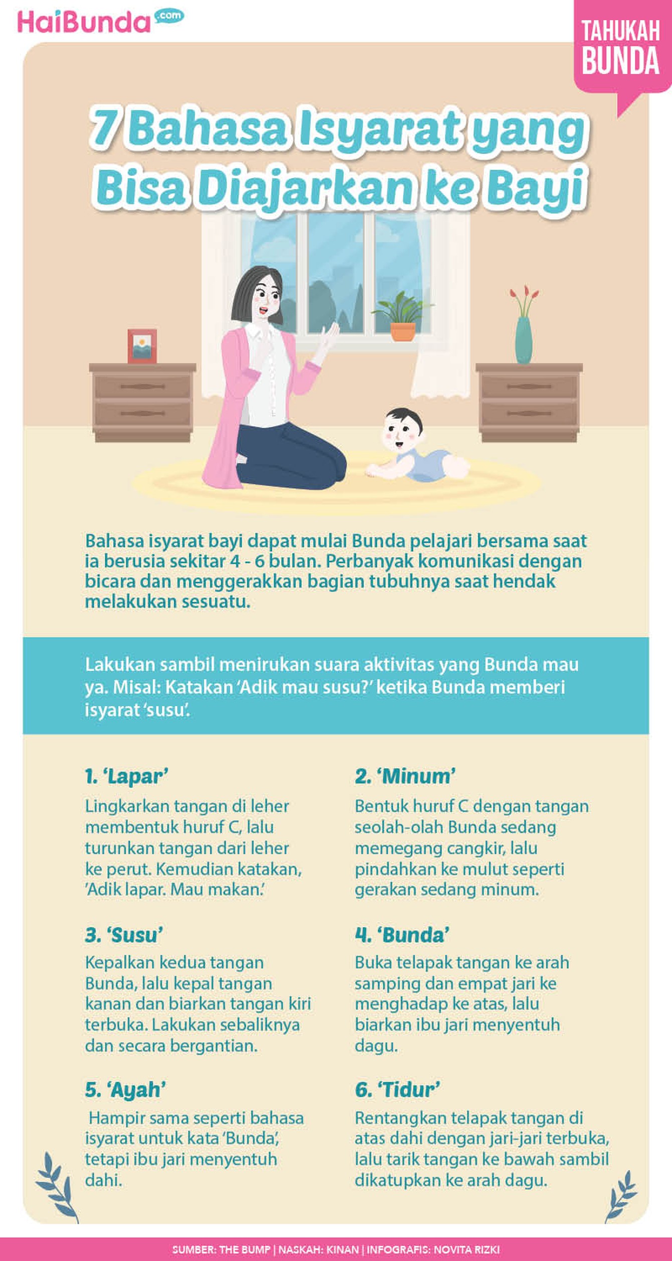 Infografis 7 Bahasa Isyarat yang Bisa Diajarkan ke Bayi Infografis 7 Bahasa Isyarat yang Bisa Diajarkan ke Bayi