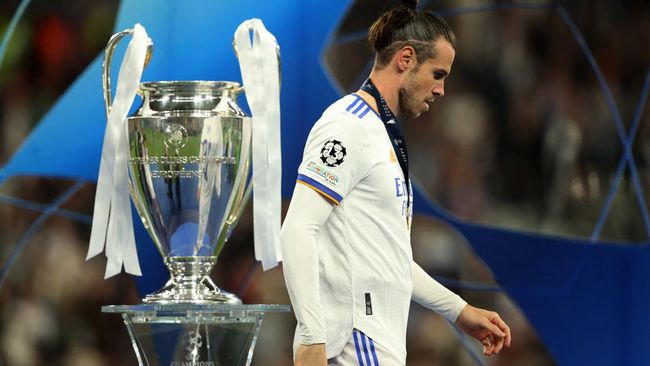 Gareth Bale tak bisa menyembunyikan kesedihannya meski Real Madrid berhasil meraih gelar juara Liga Champions 2022.