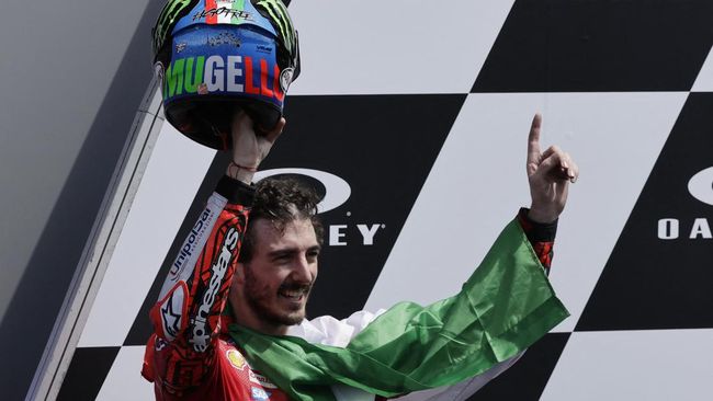 Sejumlah fakta menarik tercipta setelah Francesco Bagnaia menang MotoGP Italia 2022 di Sirkuit Mugello, Minggu (29/5).