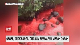 VIDEO: Geger Anak Sungai Citarum Berwarna Merah Darah