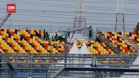 VIDEO: Perbaikan Atap Tribun Sirkuit Formula E Yang Roboh Selesai Rabu