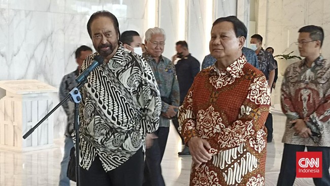 Ketua Umum (Ketum) Partai Nasional Demokrat (NasDem) Surya Paloh akan menemui Ketum Partai Gerindra Prabowo Subianto. 