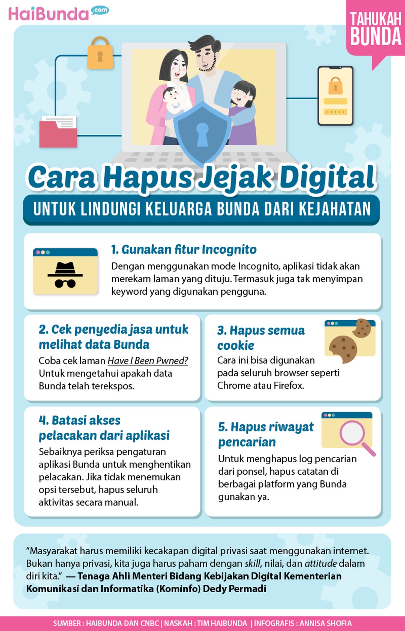 Cara Hapus Jejak Digital untuk Lindungi Keluarga Bunda dari Kejahatan