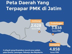 Peta Paparan Kasus PMK di Jawa Timur