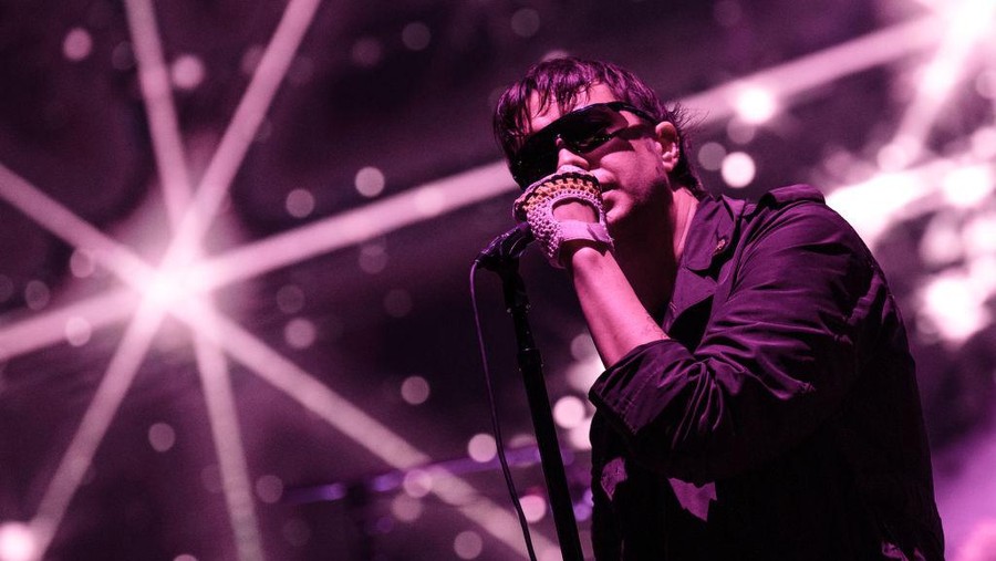 SAO PAULO, BRAZIL - MARCH 25: Julian Casablancas of The Strokes performs during day one of Lollapalooza Brazil Music Festival at Interlagos Racetrack on March 25, 2022 in Sao Paulo, Brazil. (Photo by Mauricio Santana/Getty Images)