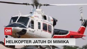 VIDEO: Helikopter Jatuh di Mimika