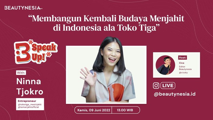 Ninna Tjokro Akan Berbagi Cerita Soal Toko Tiga di IG Live B-Speak Up! Ninna Tjokro Akan Berbagi Cerita Soal Toko Tiga di IG Live B-Speak Up!