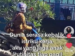 Viral Cerita Suami Jaga Anak di Rumah, Istri Jadi PNS: Dunia Serasa Kebalik